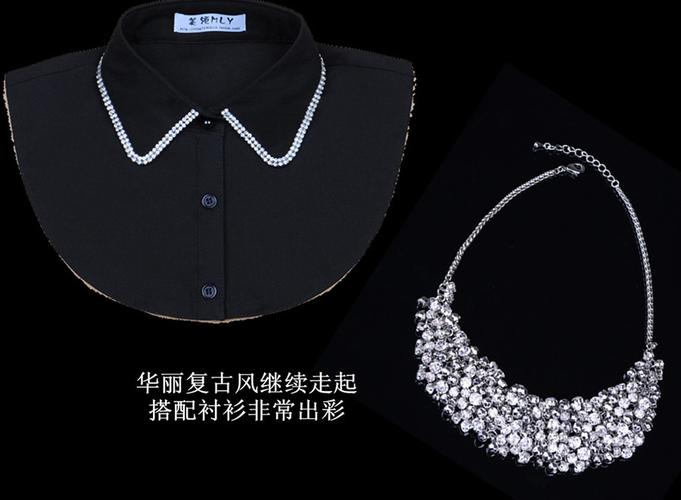 新款金属链条项链 大气场钻石项链 时尚摩登短项链厂家批发